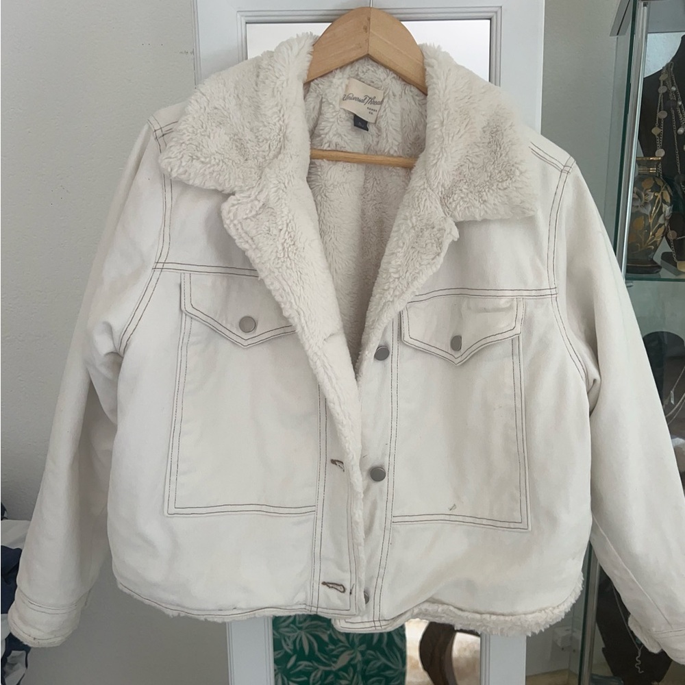 Universal Thread Cream Teddy Jacket
